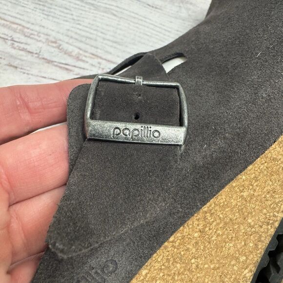 Birkenstock Papillio Fanny Suede Leather Wedge Charcoal Size 40 US 9 - Picture 5 of 11
